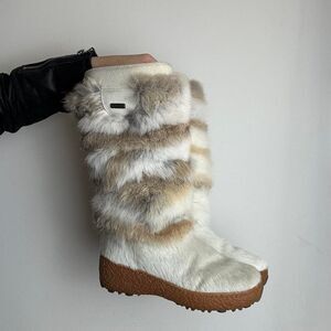 Vintage Y2K Oscar Sport Genuine Fur Made in Italy Winter Boots